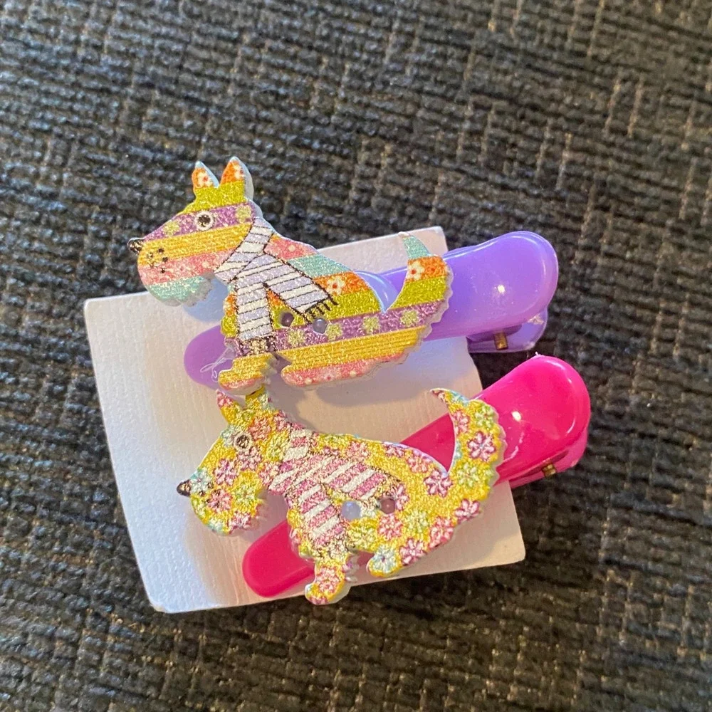 Unbranded Hair Clip Set Girls OS Multicolor New Butterfly Cat Floral Bow 12pc